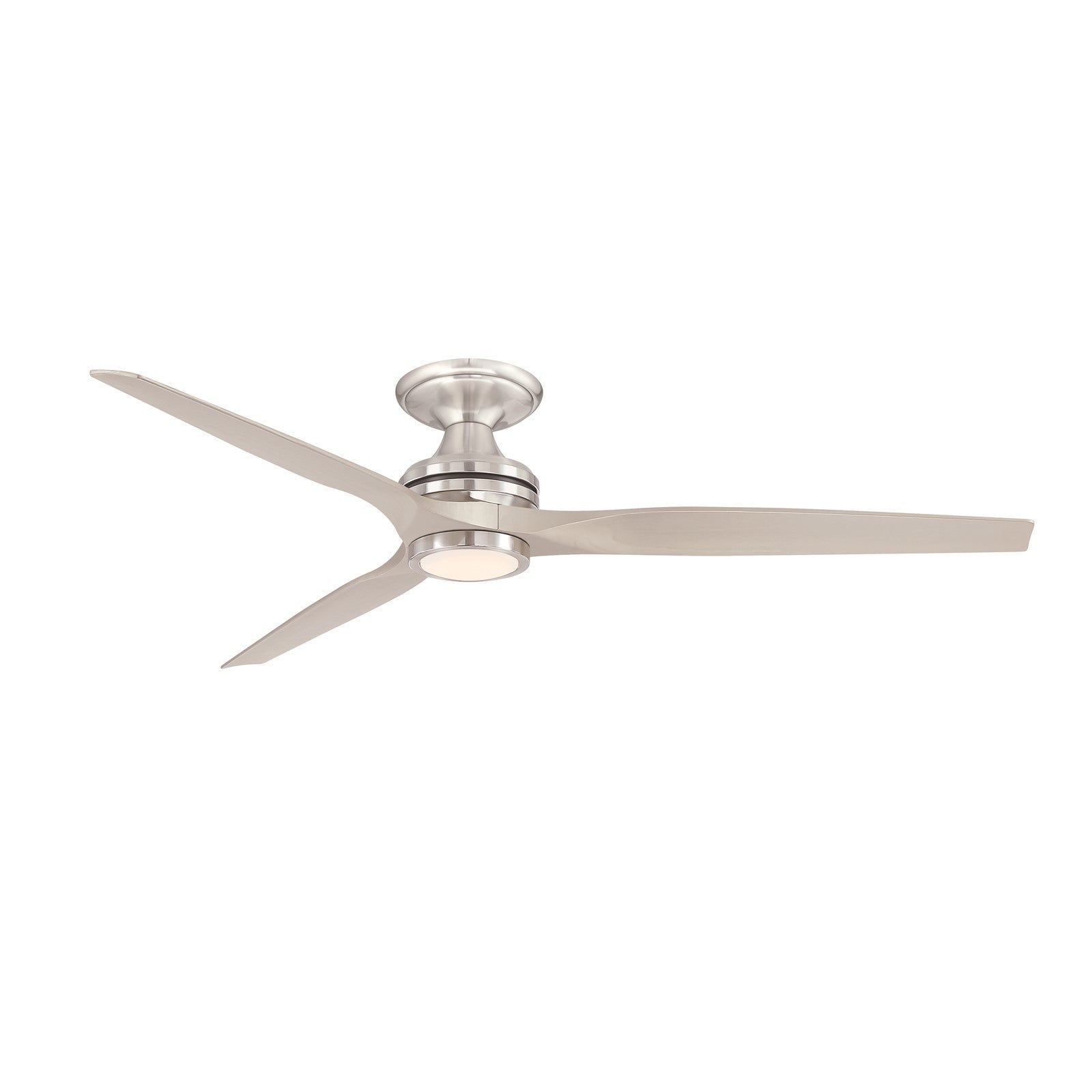 Fanimation Spitfire DC Custom 64in Flush Smart Ceiling Fan with LED Light Kit | Brushed Nickel and Brushed Nickel Blades | Model FPD6721BBN-64BN-LK-F