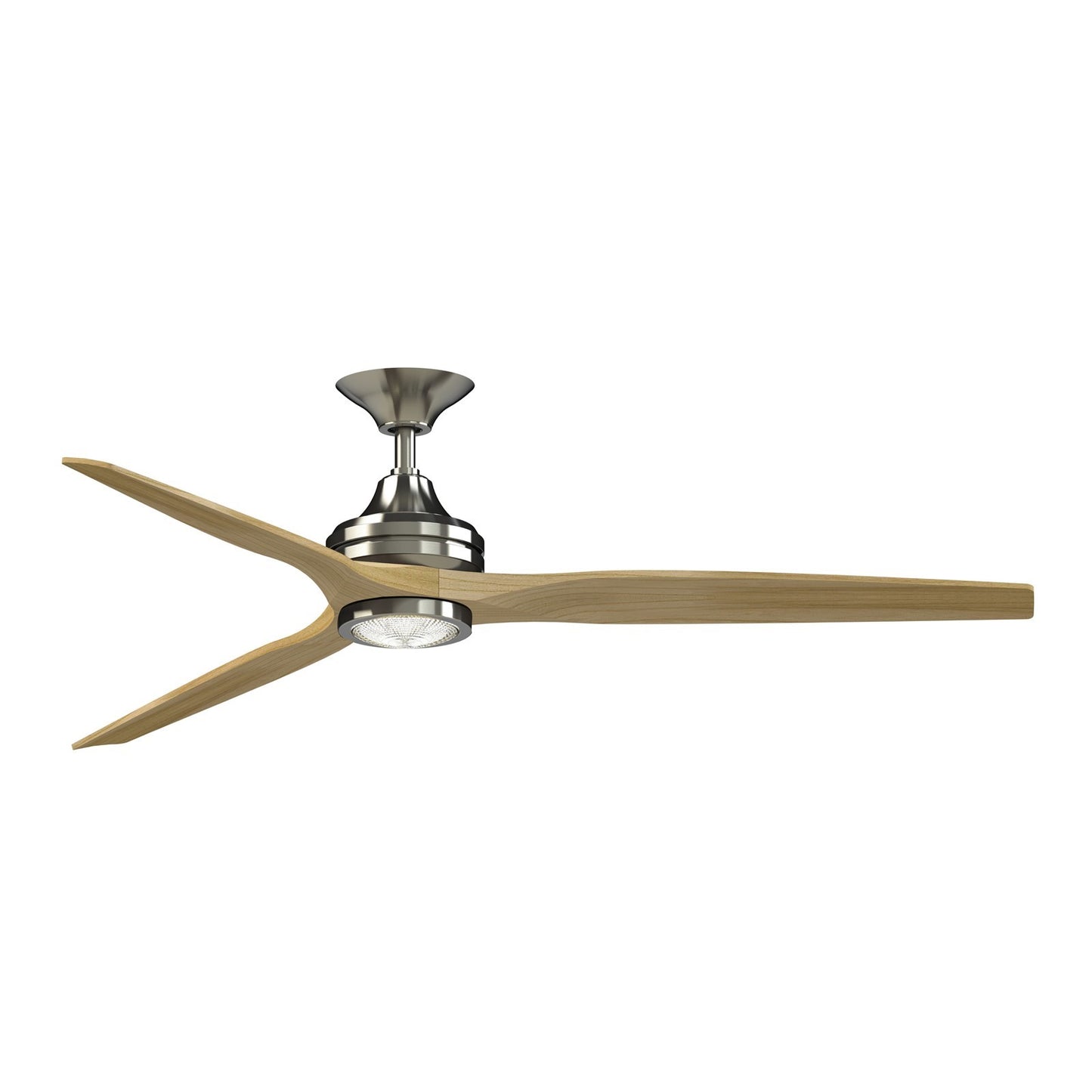 Fanimation Spitfire 64in 1-Light Ceiling Fan | Modern Brushed Nickel and Fresnel/Frosted Glass | Covered Patio & Living | Model FPD6721BBN-64N-LK
