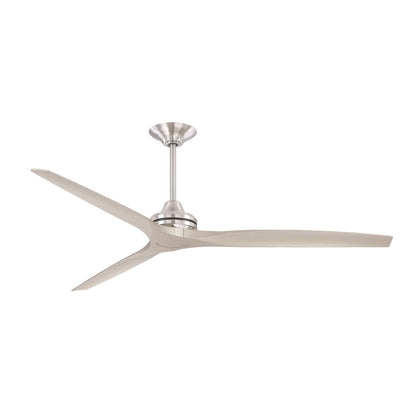Fanimation Spitfire DC Custom 72in Ceiling Fan | Brushed Nickel and Brushed Nickel Buttonwood Blades | Covered Patio | Model FPD6721BBN-72BN