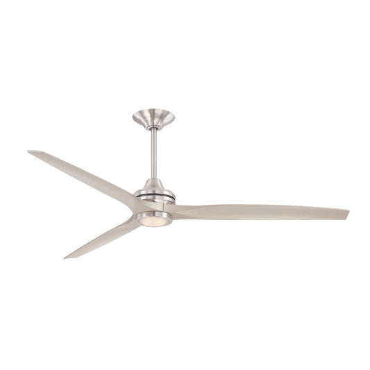 Fanimation Spitfire DC Custom 72in 1-Light Ceiling Fan | Brushed Nickel and Frosted Glass | Covered Patio & Living Room | Model FPD6721BBN-72BN-LK