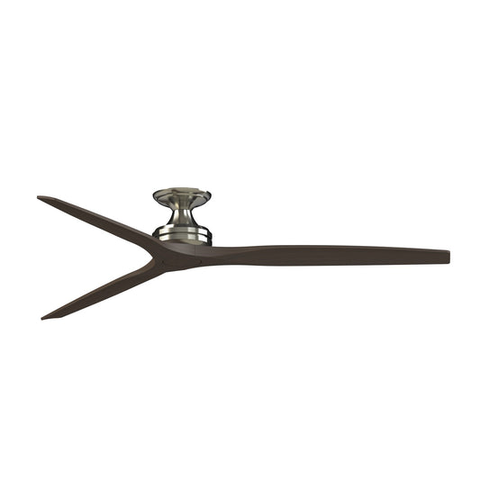 Fanimation Spitfire DC Custom 72in Flush Mount Smart Ceiling Fan | Brushed Nickel and Dark Walnut | Covered Patio & Living | Model FPD6721BBN-72DWA-F