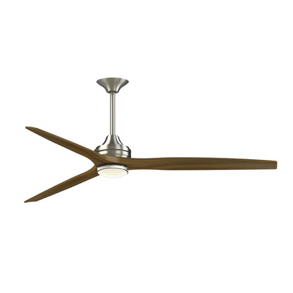 Fanimation Spitfire DC Custom 72in 1-Light Ceiling Fan | Brushed Nickel and Koa Wood Blades | Covered Patio & Great Room | Model FPD6721BBN-72K-DWLK
