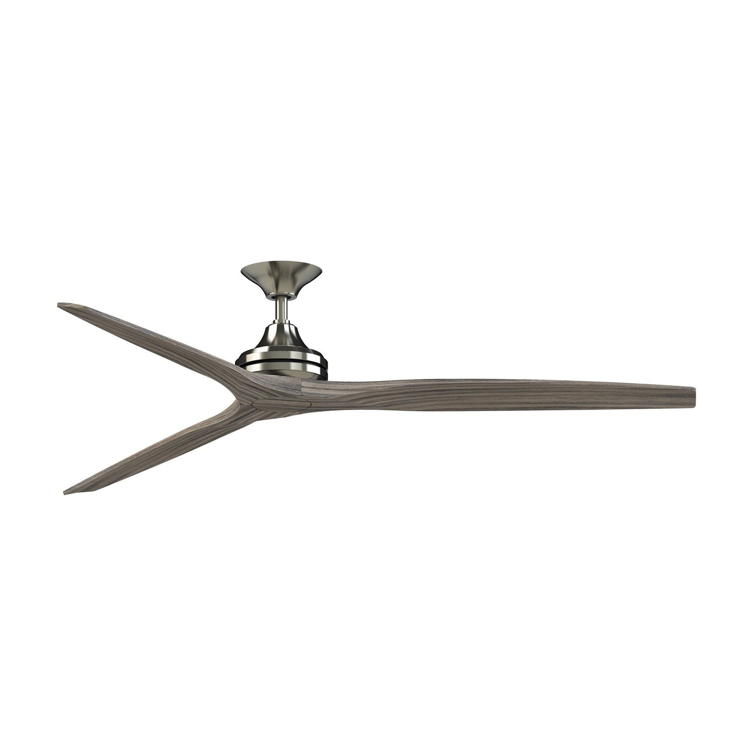 Fanimation Spitfire DC Custom 72in Ceiling Fan | Brushed Nickel and Weathered Wood Buttonwood | Covered Patio & Living Room | Model FPD6721BBN-72WE