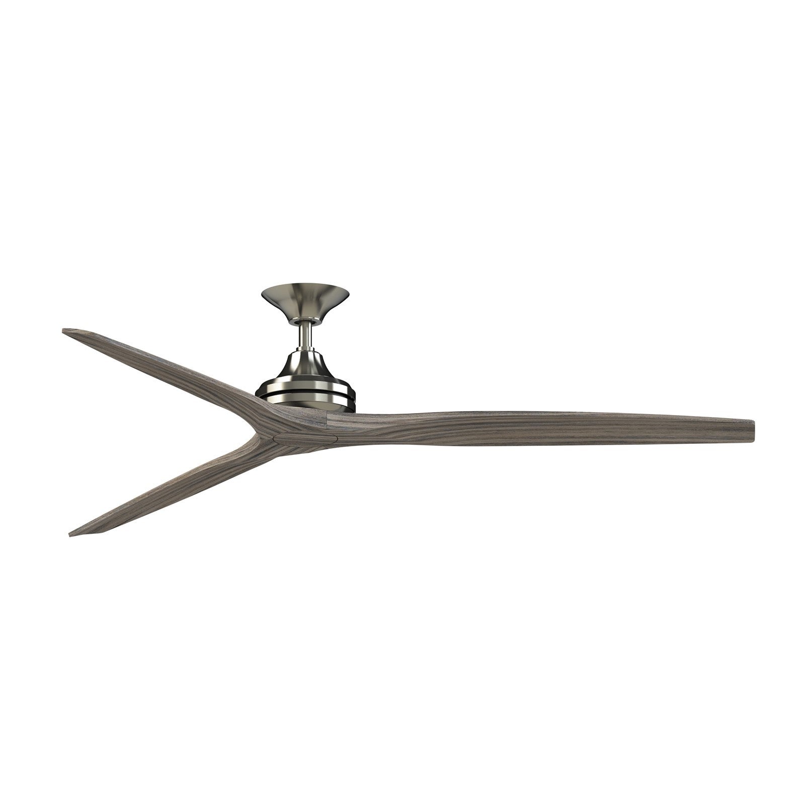 Fanimation Spitfire DC Custom 72in Ceiling Fan | Brushed Nickel and Weathered Wood Buttonwood | Covered Patio & Living Room | Model FPD6721BBN-72WE