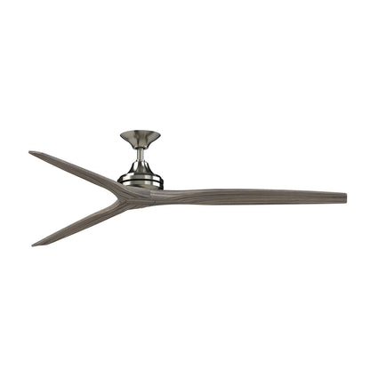 Fanimation Spitfire DC Custom 72in Ceiling Fan | Brushed Nickel and Weathered Wood Buttonwood | Covered Patio & Living Room | Model FPD6721BBN-72WE