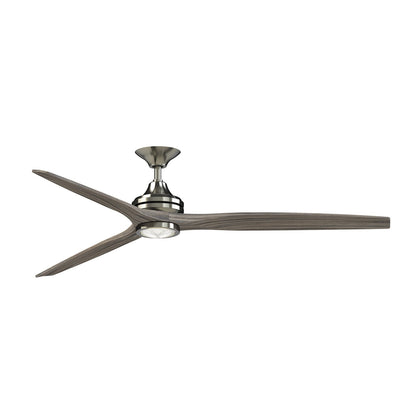Fanimation Spitfire DC Custom 72in Smart Ceiling Fan with LED Light Kit | Brushed Nickel and Weathered Wood | Covered | Model FPD6721BBN-72WE-LK