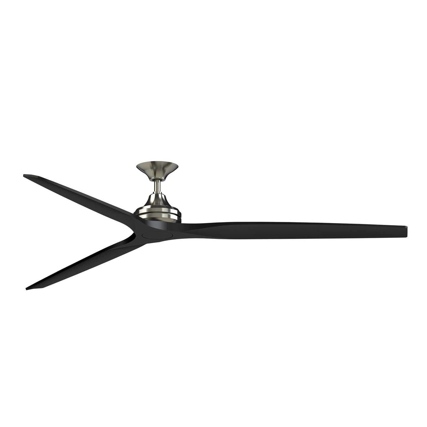 Fanimation Spitfire DC Custom 84in Smart Ceiling Fan | Brushed Nickel and Black Blades | Covered Patio & Living Room | Model FPD6721BBN-84BL