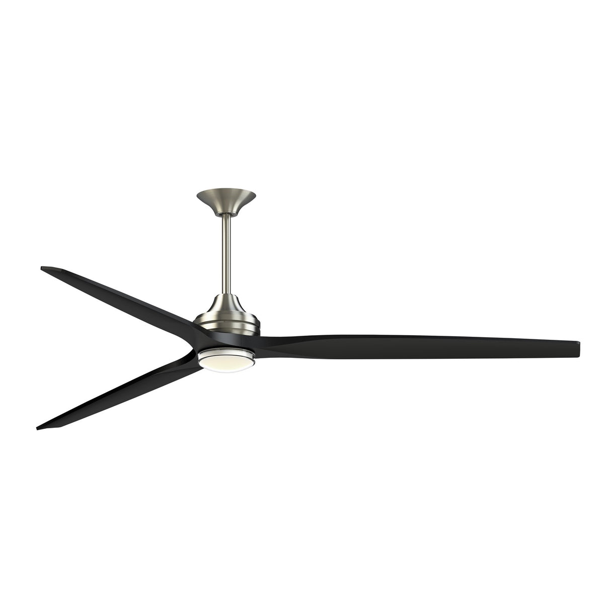 Fanimation Spitfire DC Custom 84in 1-Light Ceiling Fan | Brushed Nickel and Clear Glass | Covered Patio & Living Room | Model FPD6721BBN-84BL-DWLK