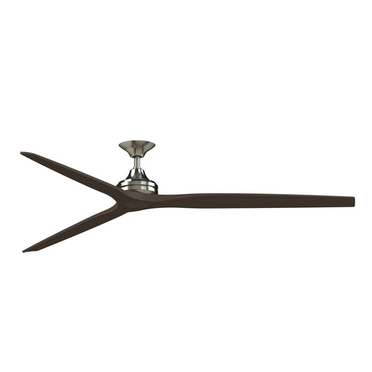 Fanimation Spitfire DC Custom 84in Smart Ceiling Fan | Brushed Nickel and Dark Walnut Buttonwood Blades | Covered Patio | Model FPD6721BBN-84DWA