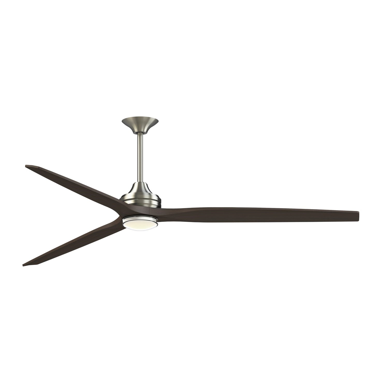 Fanimation Spitfire 84in 1-Light Ceiling Fan | Brushed Nickel and Dark Walnut Buttonwood | Covered Patio & Great Room | Model FPD6721BBN-84DWA-DWLK