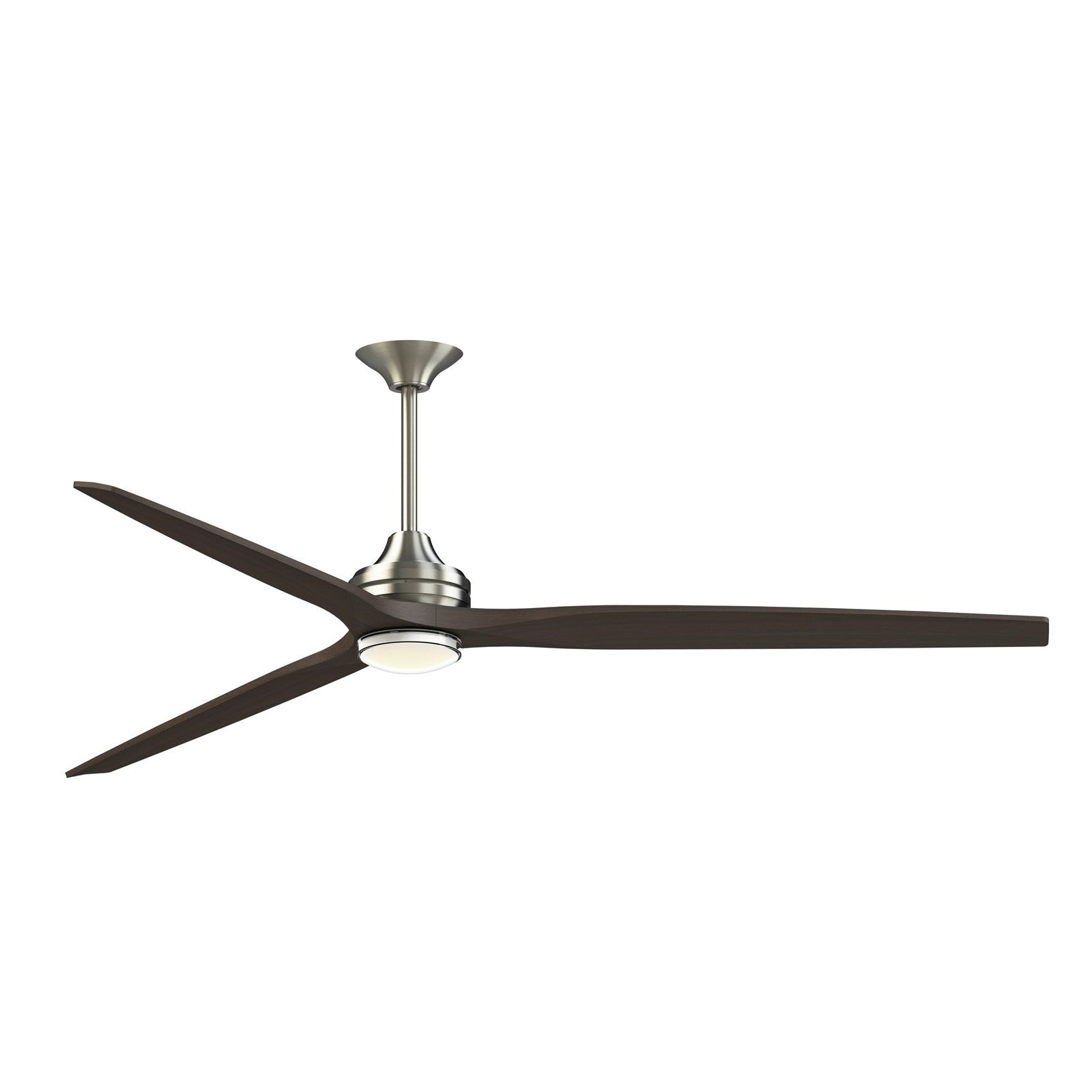 Fanimation Spitfire 84in 1-Light Ceiling Fan | Brushed Nickel and Dark Walnut Buttonwood | Covered Patio & Great Room | Model FPD6721BBN-84DWA-DWLK