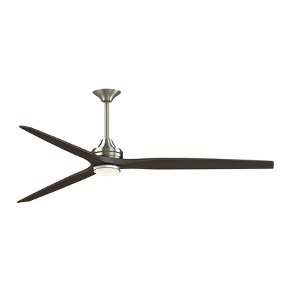 Fanimation Spitfire 84in 1-Light Ceiling Fan | Brushed Nickel and Dark Walnut Buttonwood | Covered Patio & Great Room | Model FPD6721BBN-84DWA-DWLK