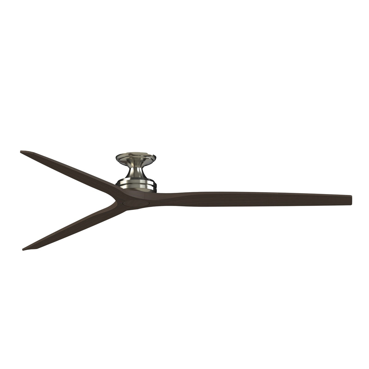 Fanimation Spitfire 84in Flush Ceiling Fan | Brushed Nickel and Dark Walnut Buttonwood | Covered Patio & Low Ceiling | Model FPD6721BBN-84DWA-F