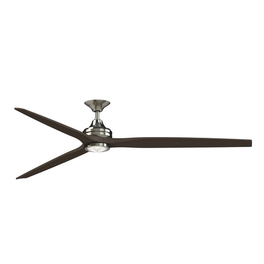 Fanimation Spitfire 84in 1-Light Ceiling Fan | Brushed Nickel and Dark Walnut Buttonwood | Covered Patio & Great Room | Model FPD6721BBN-84DWA-LK