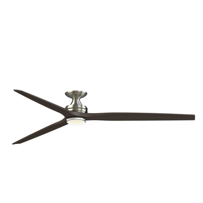 Fanimation Spitfire 84in Flush 1-Light Ceiling Fan | Brushed Nickel and Dark Walnut Buttonwood | Covered Patio & Low | Model FPD6721BBN-84DWADWLKF