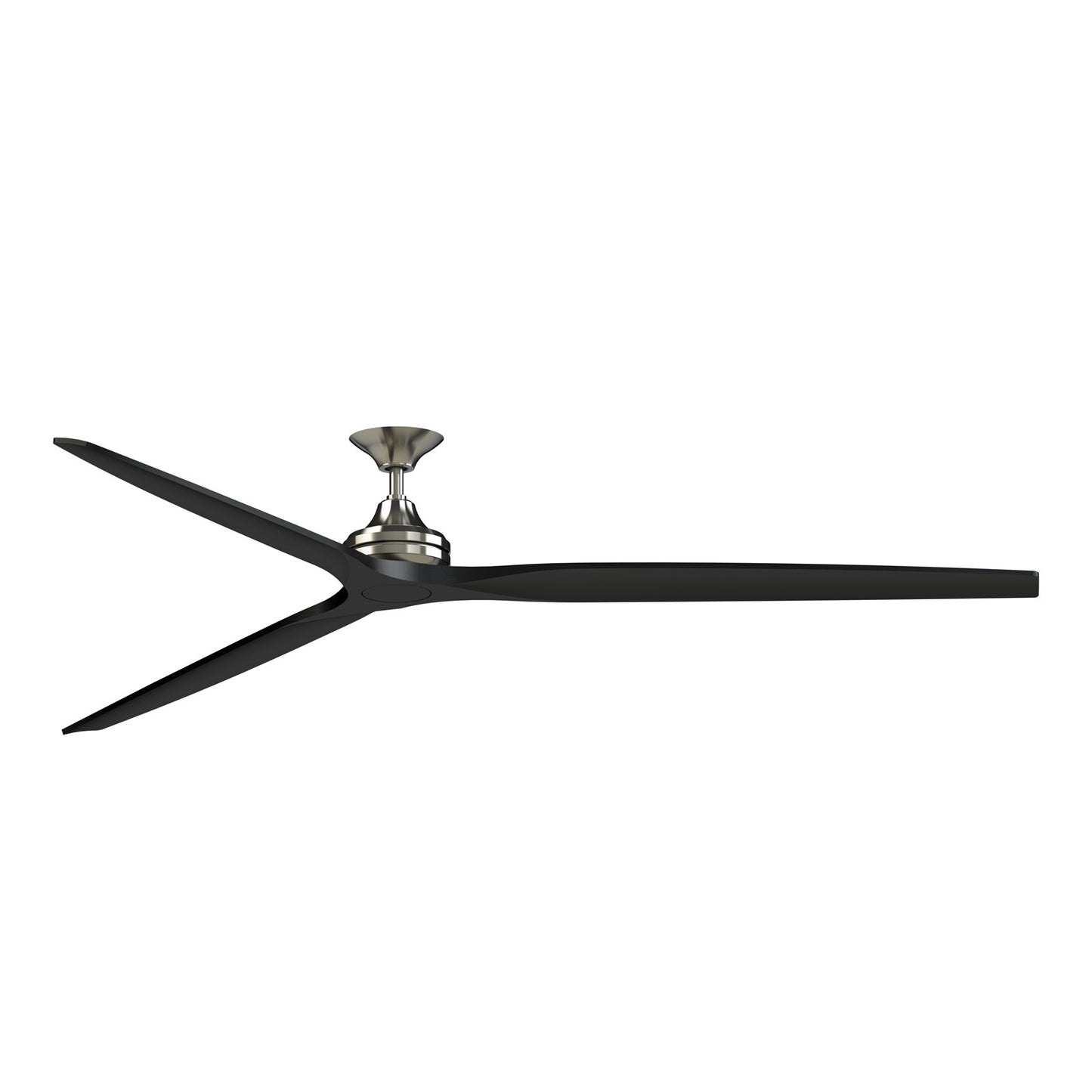 Fanimation Spitfire 96in Downrod Smart Ceiling Fan | Brushed Nickel and Black | Covered Patio & Great Room | Model FPD6721BBN-96BL