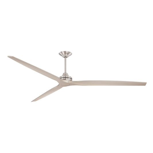 Fanimation Spitfire DC Custom 96in Ceiling Fan | Brushed Nickel and Brushed Nickel Buttonwood Blades | Covered Patio & Large | Model FPD6721BBN-96BN
