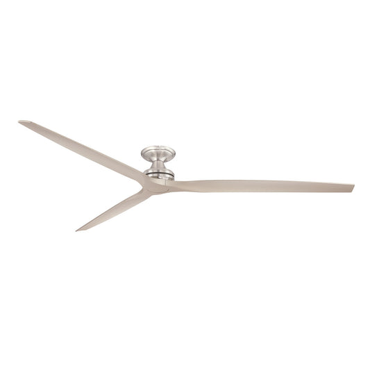 Fanimation Spitfire DC Custom 96in Flush Ceiling Fan | Brushed Nickel | Covered Patio & Sunroom | 96 x 96 x 9.65 in | Model FPD6721BBN-96BN-F