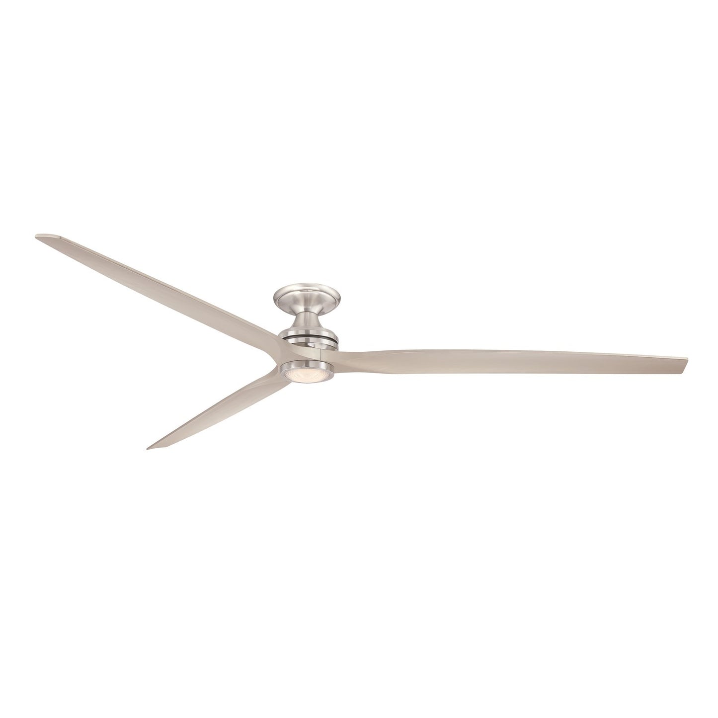Fanimation Spitfire 96in Flush Mount Smart Ceiling Fan | Brushed Nickel and Brushed Nickel Blades | Covered Patio | Model FPD6721BBN-96BN-LK-F