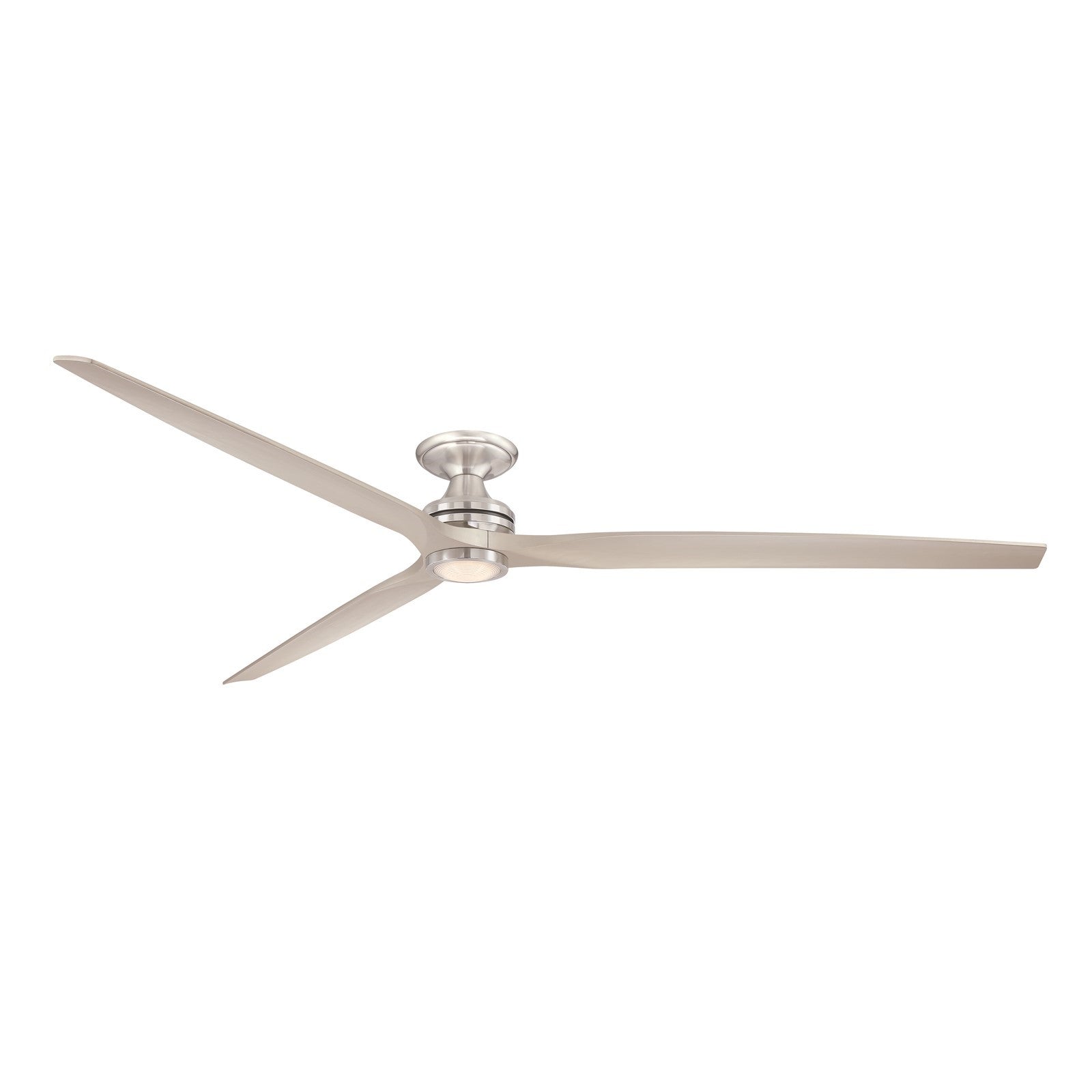 Fanimation Spitfire 96in Flush Mount Smart Ceiling Fan | Brushed Nickel and Brushed Nickel Blades | Covered Patio | Model FPD6721BBN-96BN-LK-F