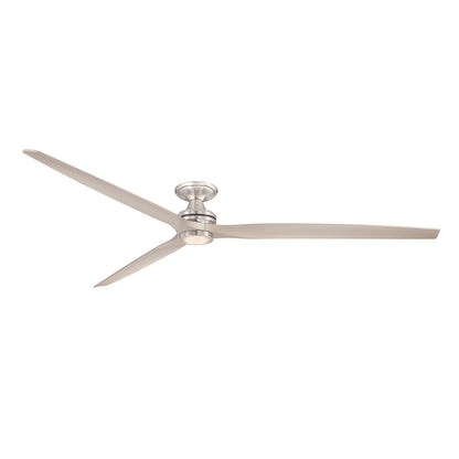 Fanimation Spitfire 96in Flush Mount Smart Ceiling Fan | Brushed Nickel and Brushed Nickel Blades | Covered Patio | Model FPD6721BBN-96BN-LK-F
