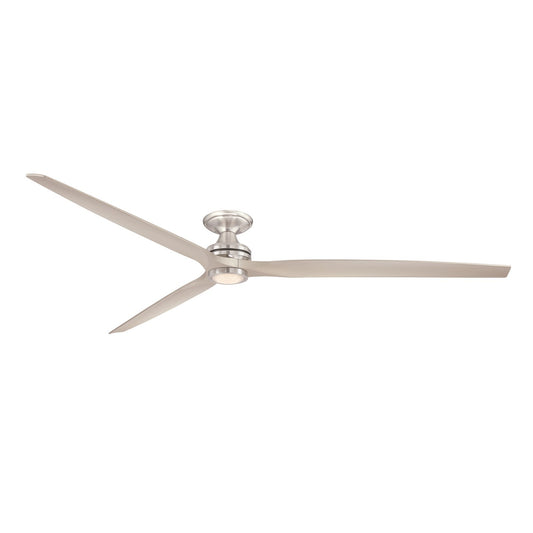Fanimation Spitfire 96in Flush Mount Smart Ceiling Fan | Brushed Nickel and Brushed Nickel Blades | Covered Patio | Model FPD6721BBN-96BN-LK-F