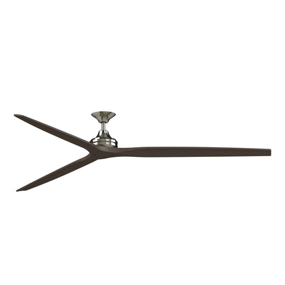 Fanimation Spitfire 96in Downrod Smart Ceiling Fan | Brushed Nickel and Dark Walnut Blades | Covered Patio & Living Room | Model FPD6721BBN-96DWA