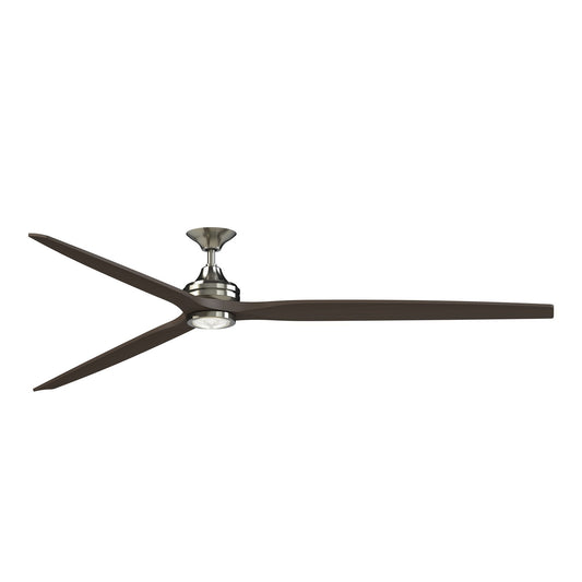 Fanimation Spitfire 96in 3-Light Ceiling Fan | Brushed Nickel and Dark Walnut Buttonwood | Covered Patio & Great Room | Model FPD6721BBN-96DWA-LK