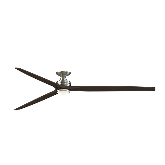 Fanimation Spitfire 96in Flush Mount Smart Ceiling Fan with LED CCT Select Marine Light Kit | Brushed Nickel and Dark | Model FPD6721BBN-96DWADWLKF