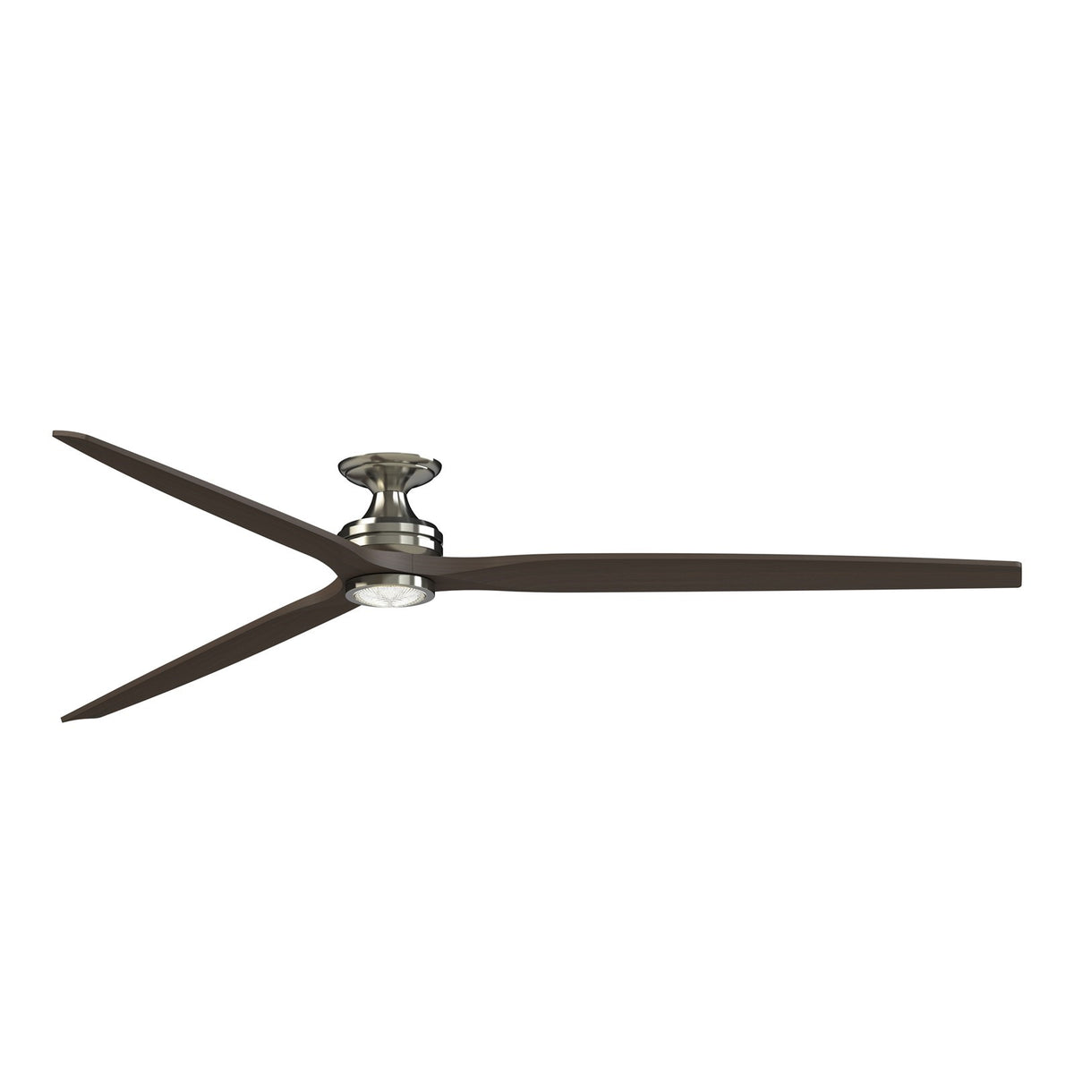 Fanimation Spitfire 96in 3-Light Ceiling Fan | Brushed Nickel and Dark Walnut Buttonwood | Covered Patio & Great Room | Model FPD6721BBN-96DWALKF