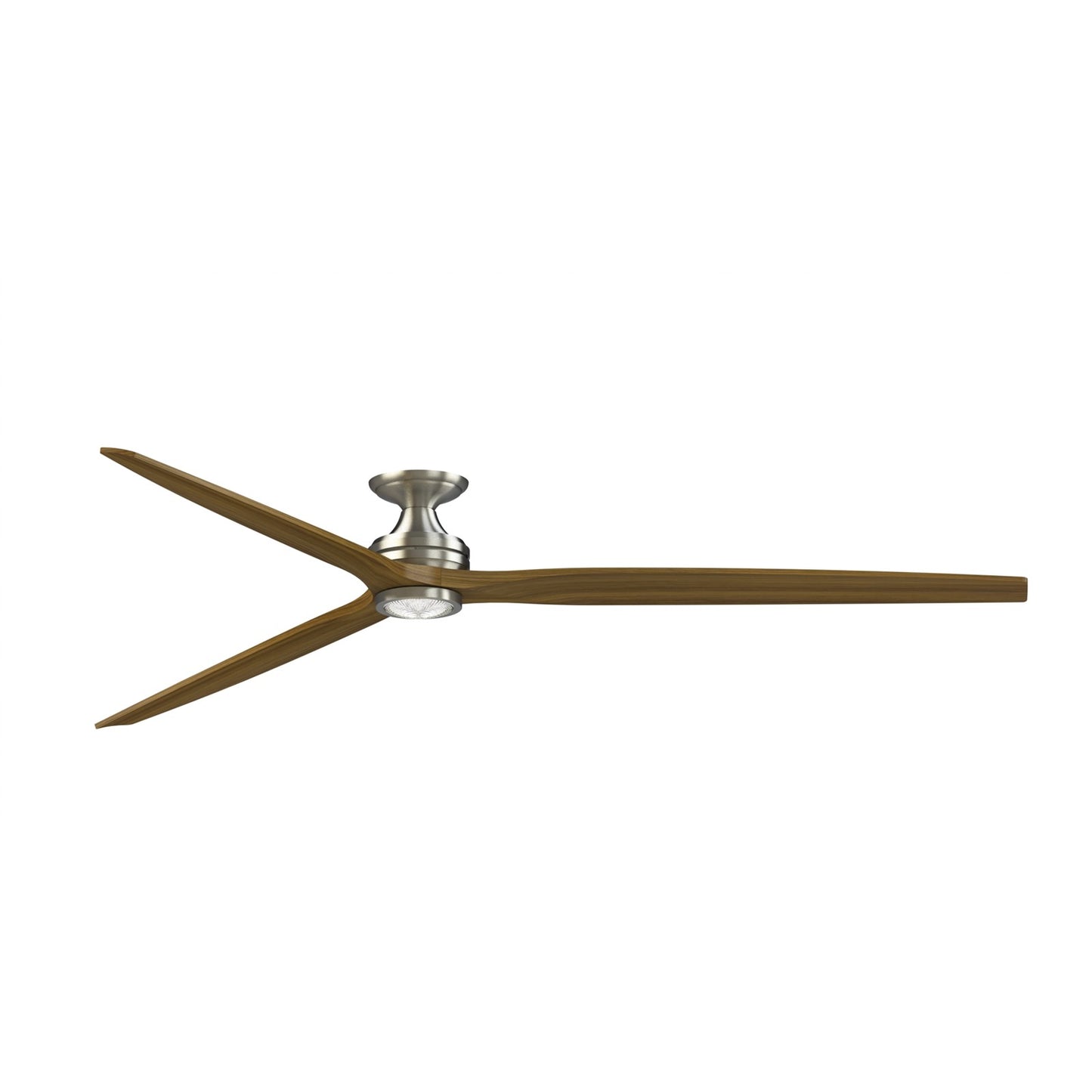 Fanimation Spitfire DC Custom 96in 1-Light Ceiling Fan | Brushed Nickel and Koa Wood Blades | Covered Patio & Great Room | Model FPD6721BBN-96K-LK-F