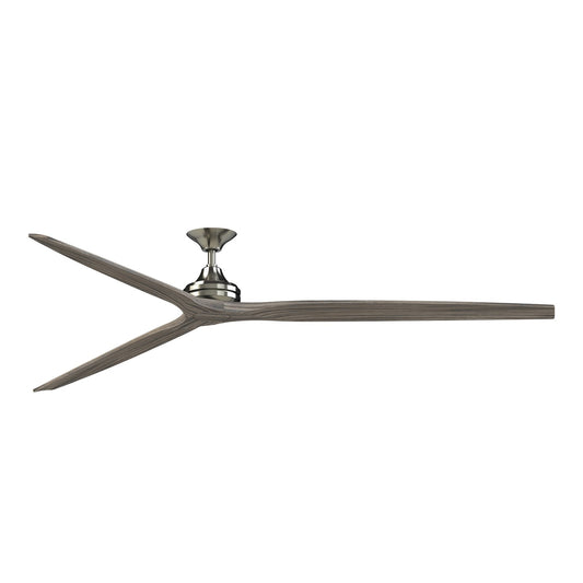 Fanimation Spitfire DC Custom 96in Ceiling Fan | Brushed Nickel and Weathered Wood Buttonwood | Covered Patio & Great Room | Model FPD6721BBN-96WE