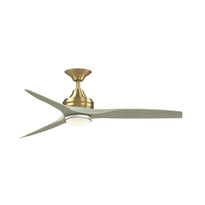 Fanimation Spitfire DC Custom 54in 1-Light Ceiling Fan | Brushed Satin Brass and Clear Glass | Covered Patio & Sunroom | Model FPD6721BBS-54LO-DWLK