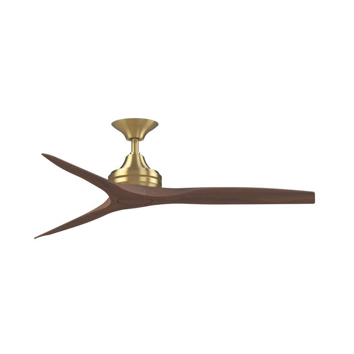 Fanimation Spitfire DC Custom 54in Downrod Ceiling Fan | Brushed Satin Brass and Whiskey Wood Blades | Covered Patio | Model FPD6721BBS-54WK
