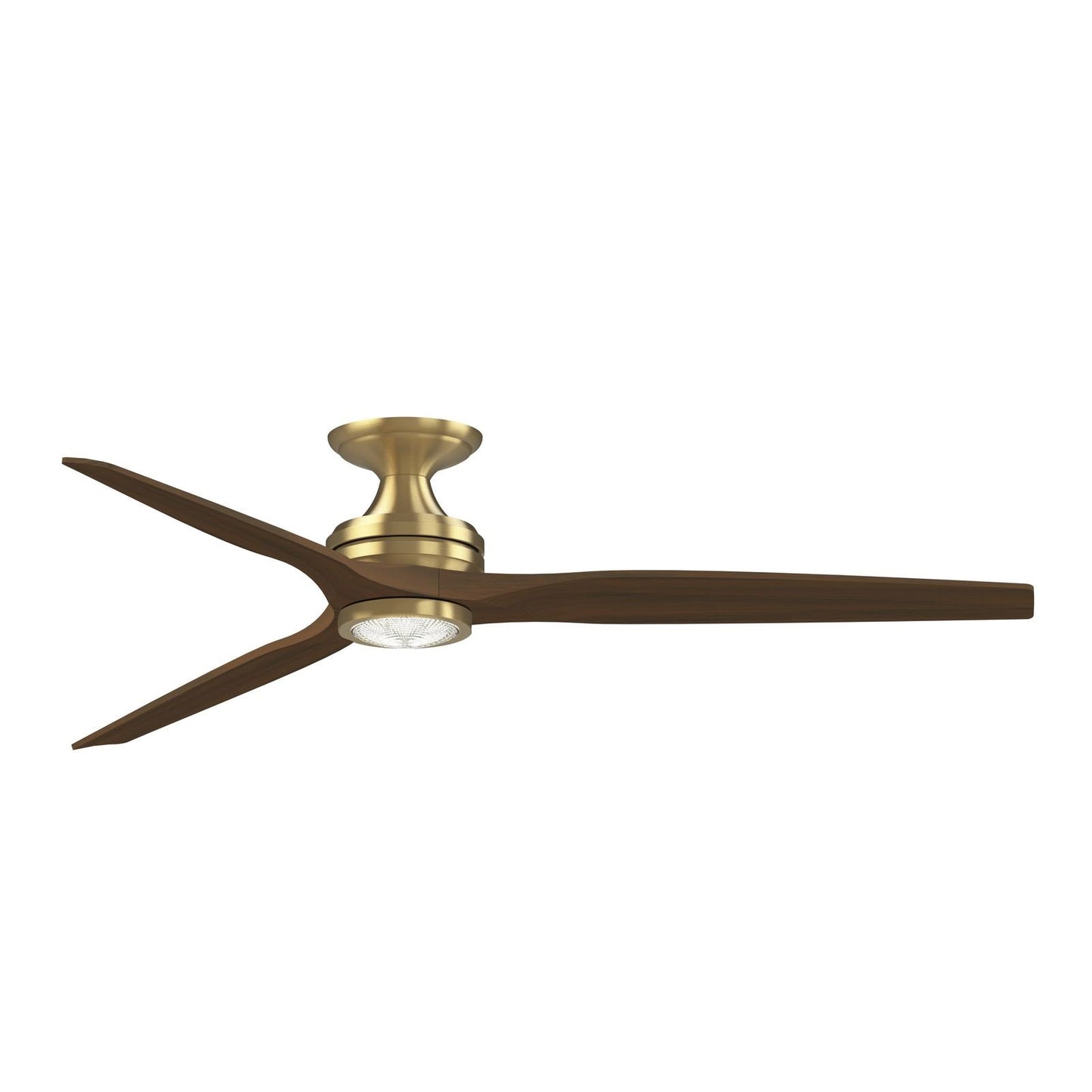 Fanimation Spitfire 64in 3-Light Ceiling Fan | Brushed Satin Brass and Whiskey Wood Blades | Covered Patio & Living Room | Model FPD6721BBS-64WK-LK-F