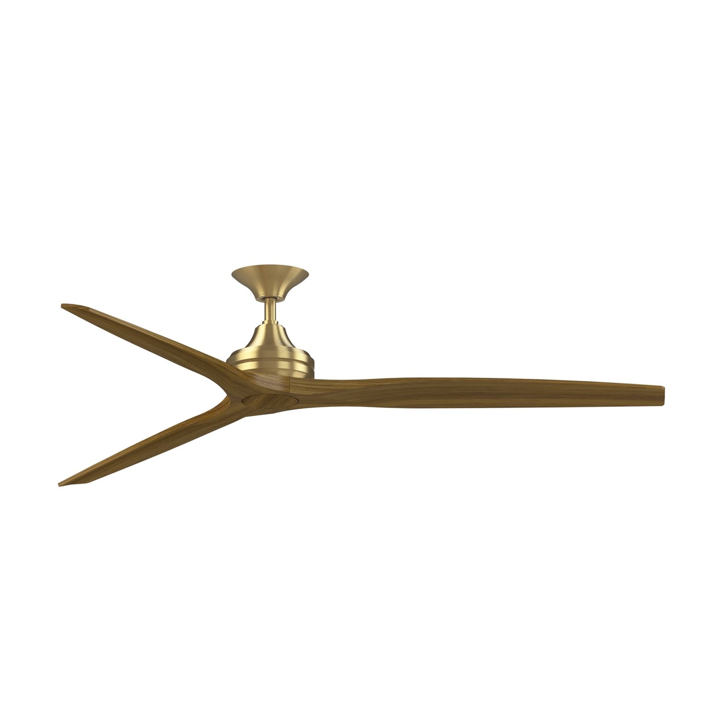 Fanimation Spitfire DC Custom 72in Smart Ceiling Fan | Brushed Satin Brass and Koa Wood | Covered Patio & Living Room | Model FPD6721BBS-72K