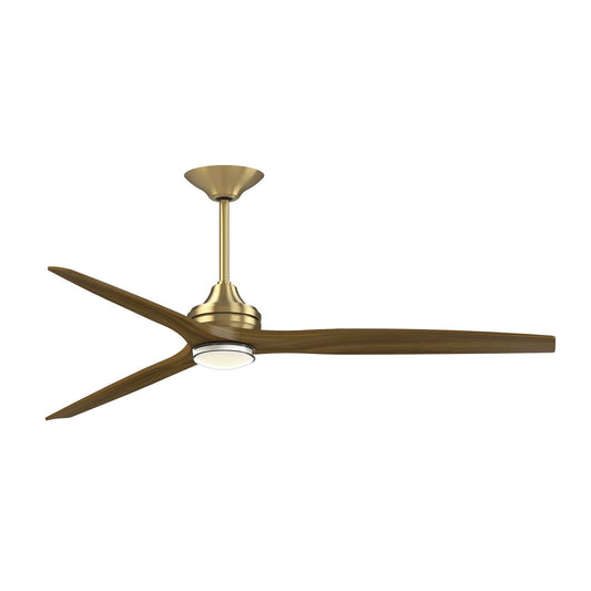 Fanimation Spitfire 72in 1-Light Ceiling Fan | Brushed Satin Brass and Clear Glass | Covered Patio & Great Room | Model FPD6721BBS-72K-DWLK