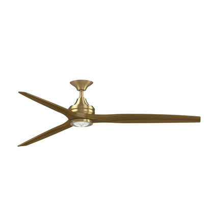 Fanimation Spitfire 72in 1-Light Ceiling Fan | Brushed Satin Brass and Fresnel/Frosted Glass | Covered Patio & Great Room | Model FPD6721BBS-72K-LK