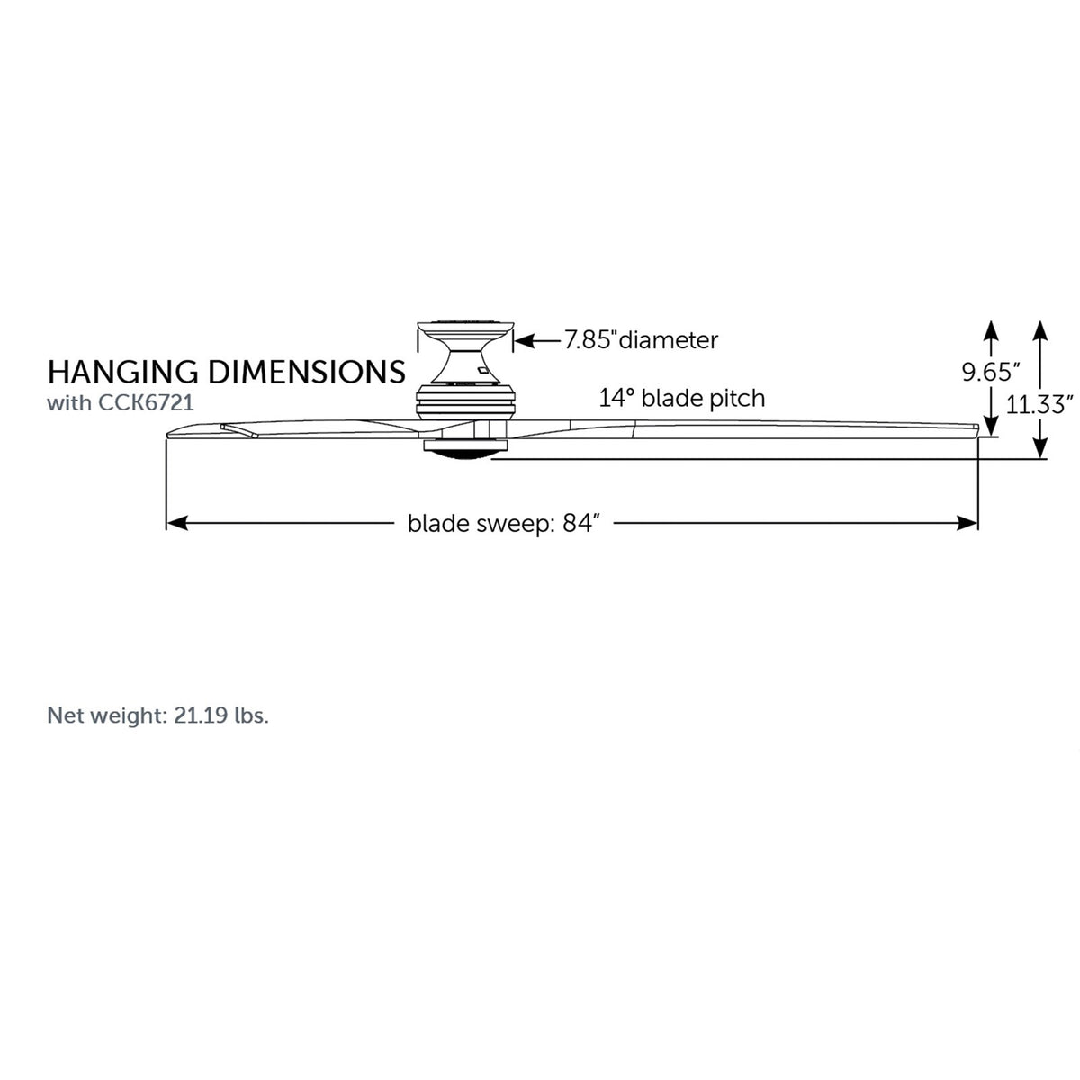 Fanimation Spitfire DC Custom 84in Flush Ceiling Fan with LED Light | Brushed Satin Brass and Natural Buttonwood | Model FPD6721BBS-84N-LK-F