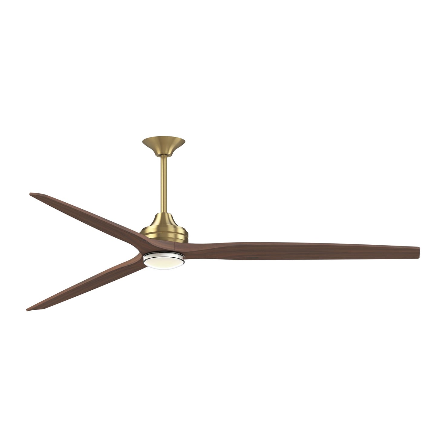 Fanimation Spitfire DC Custom 84in 1-Light Ceiling Fan | Brushed Satin Brass and Clear Glass | Covered Patio & Living | Model FPD6721BBS-84WK-DWLK