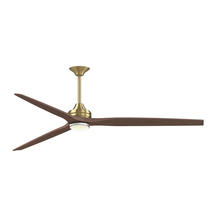 Fanimation Spitfire DC Custom 84in 1-Light Ceiling Fan | Brushed Satin Brass and Clear Glass | Covered Patio & Living | Model FPD6721BBS-84WK-DWLK