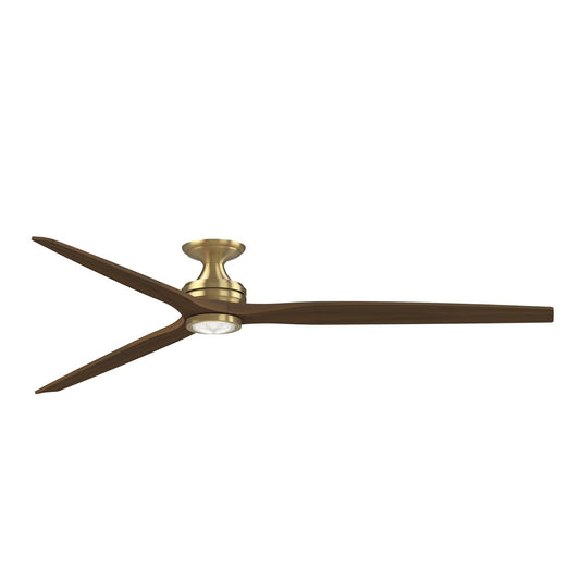 Fanimation Spitfire DC Custom 84in 1-Light Ceiling Fan | Brushed Satin Brass and Whiskey Wood Blades | Covered Patio | Model FPD6721BBS-84WK-LK-F