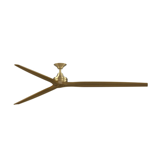 Fanimation Spitfire 96in Ceiling Fan | Brushed Satin Brass and Koa Wood Blades | Covered Patio & Living Room | Model FPD6721BBS-96K