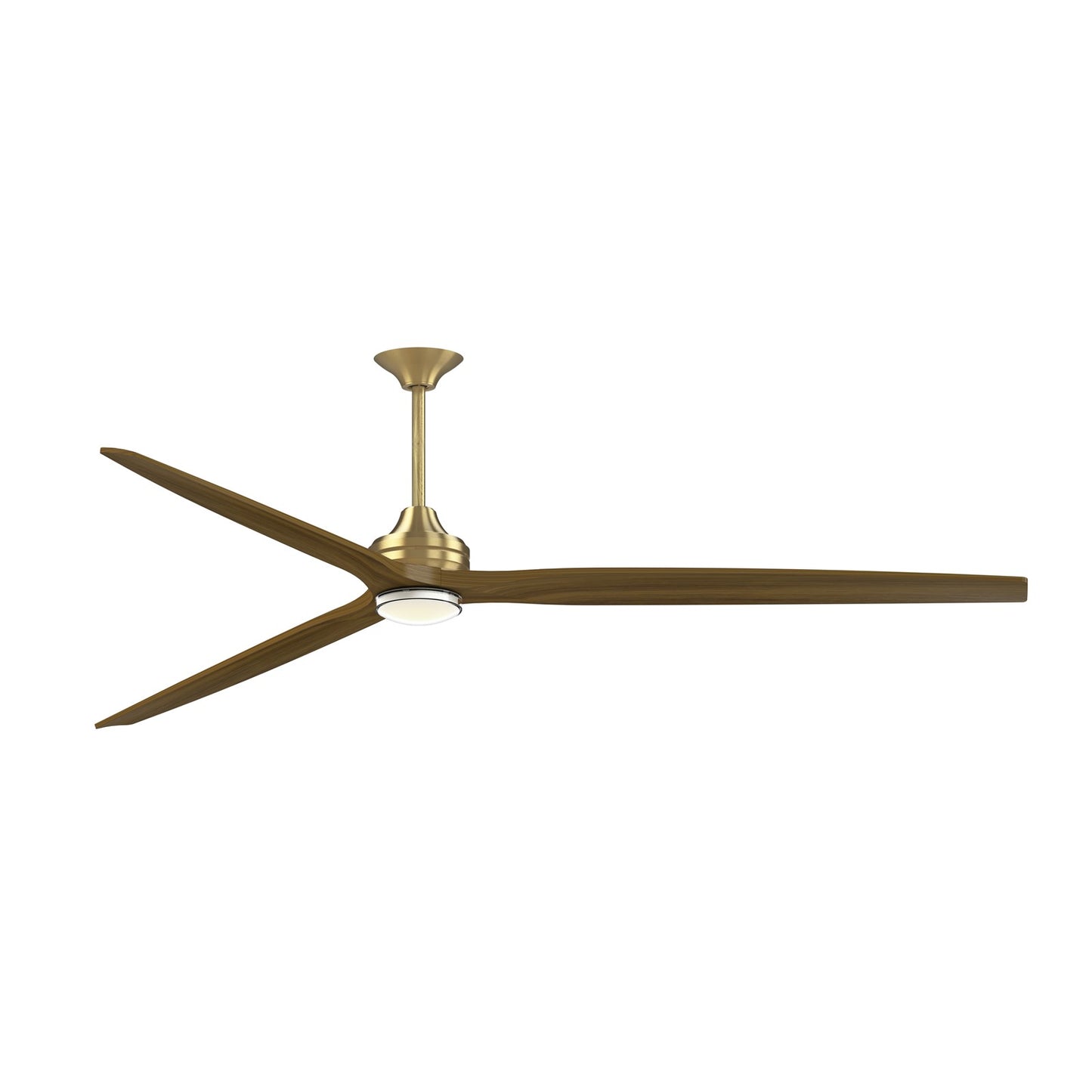 Fanimation Spitfire DC Custom 96in 1-Light Ceiling Fan | Brushed Satin Brass and Clear Glass | Covered Patio & Great Room | Model FPD6721BBS-96K-DWLK