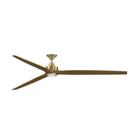 Fanimation Spitfire 96in 1-Light Ceiling Fan | Brushed Satin Brass and Koa Wood | Covered Patio & Great Room | Model FPD6721BBS-96K-LK