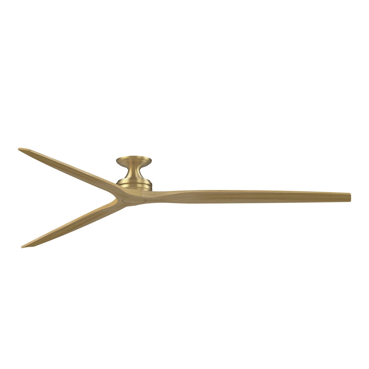 Fanimation Spitfire DC Custom 96in Flush Ceiling Fan | Brushed Satin Brass and Natural Buttonwood | Covered Patio & Low | Model FPD6721BBS-96N-F