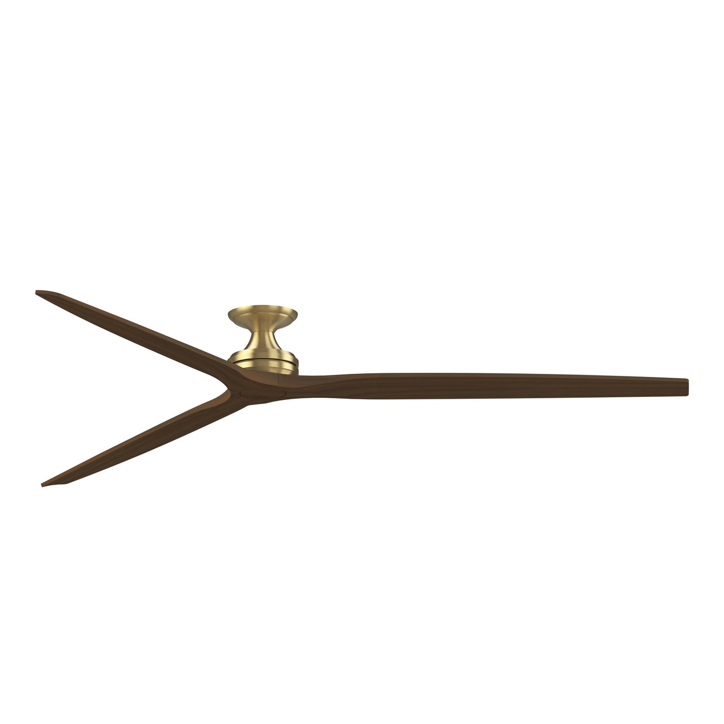 Fanimation Spitfire DC Custom 96in Flush Ceiling Fan | Brushed Satin Brass and Whiskey Wood | Covered Patio & Great Room | Model FPD6721BBS-96WK-F