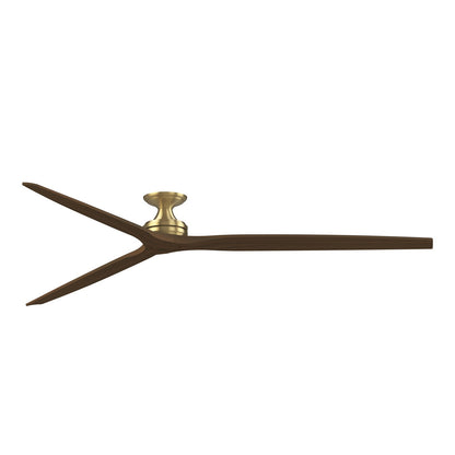 Fanimation Spitfire DC Custom 96in Flush Ceiling Fan | Brushed Satin Brass and Whiskey Wood | Covered Patio & Great Room | Model FPD6721BBS-96WK-F