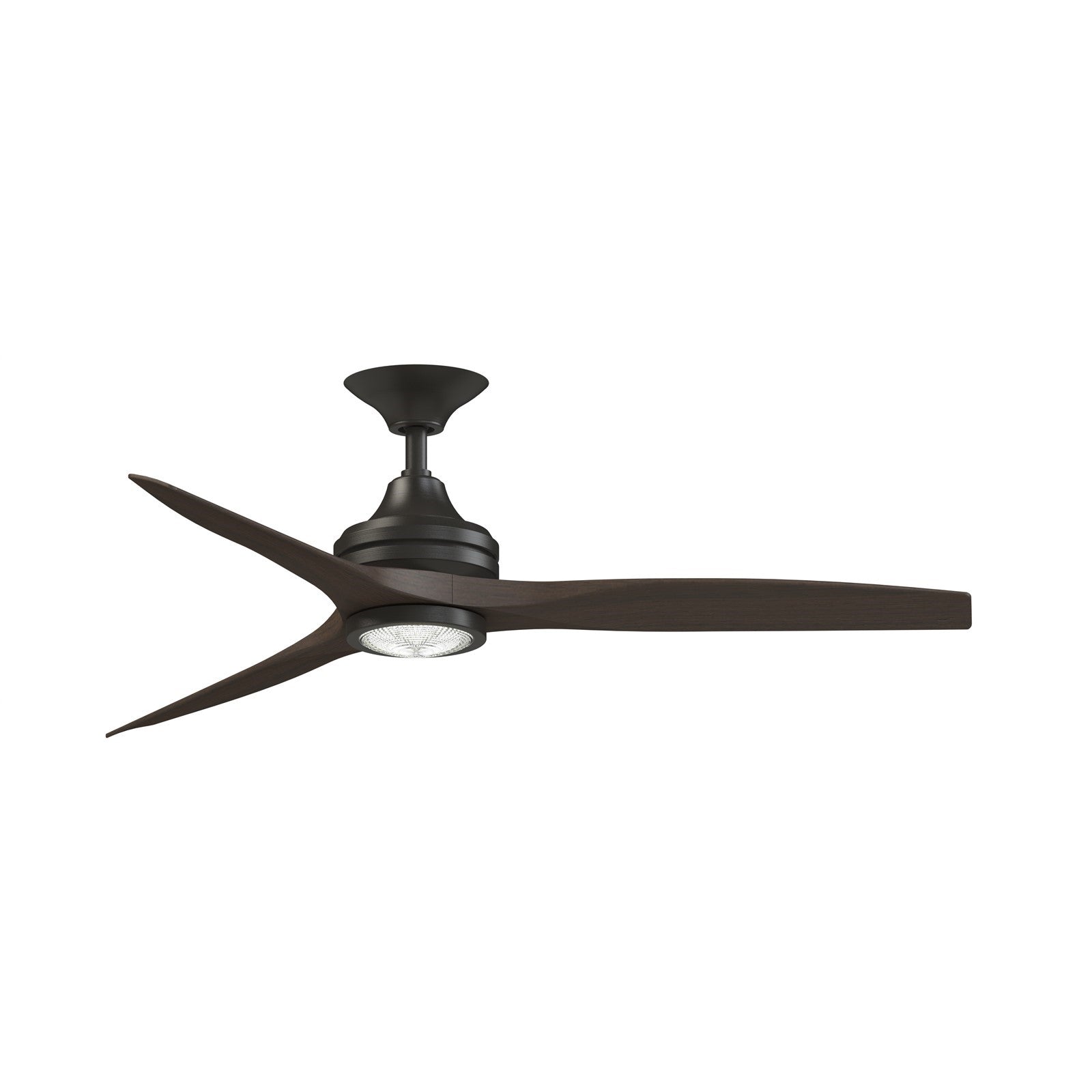 Fanimation Spitfire 54in DC Ceiling Fan | Dark Bronze and Dark Walnut Blades | Covered Patio & Indoor Rooms | Model FPD6721BDZ-54DWA-LK
