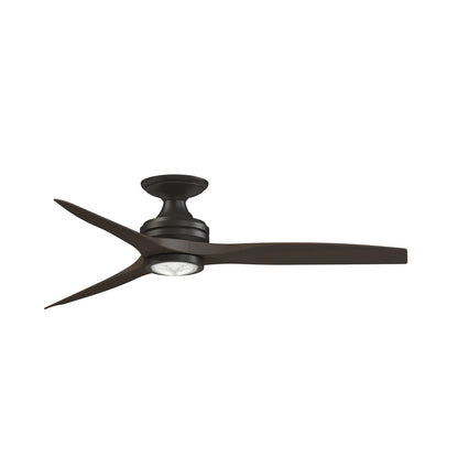 Fanimation Spitfire DC Custom 54in Flush Ceiling Fan | Dark Bronze and Dark Walnut Blades | Covered Patio & Bedroom | Model FPD6721BDZ-54DWA-LK-F